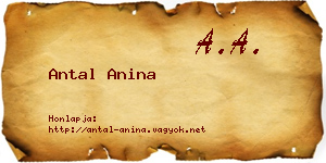 Antal Anina névjegykártya